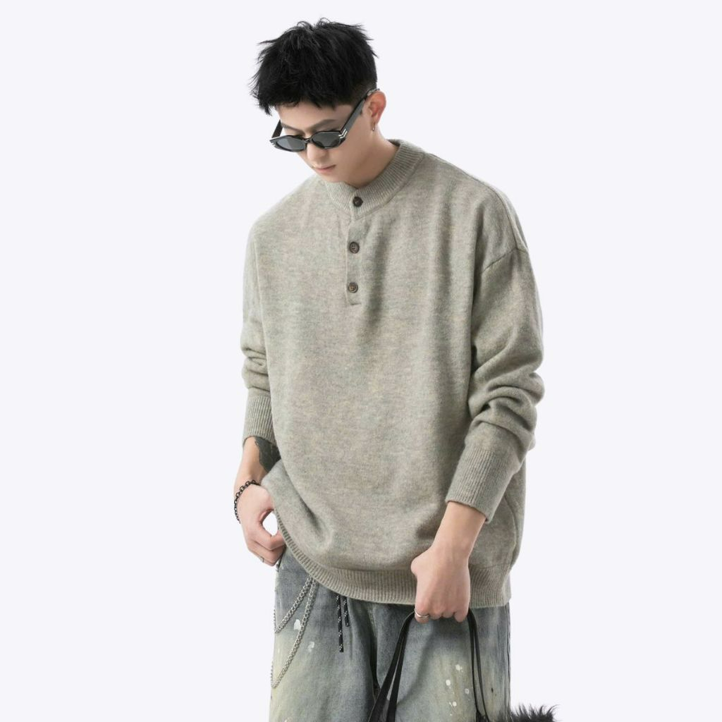 áo len xám nam