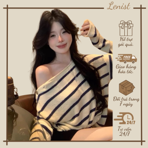 Áo len dài tay sọc nữ